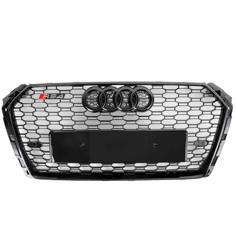 Calandre Look RS4 / RS5 Nid d'Abeille Noir pour Audi A4 A5 B8 B9