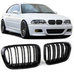 Grilles de Calandre Double Pont Noir pour BMW Série 3 E46 (Phase 1 & 2)