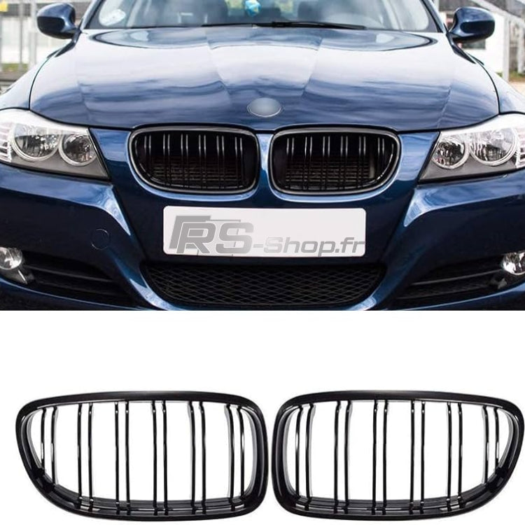 Calandres de Radiateur Noires pour BMW Série 3 E90 E91 Berline / Touring