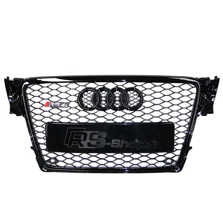Calandre Look RS4 / RS5 Nid d'Abeille Noir pour Audi A4 A5 B8 B9