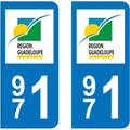 Stickers de plaque minéralogique Guadeloupe 971