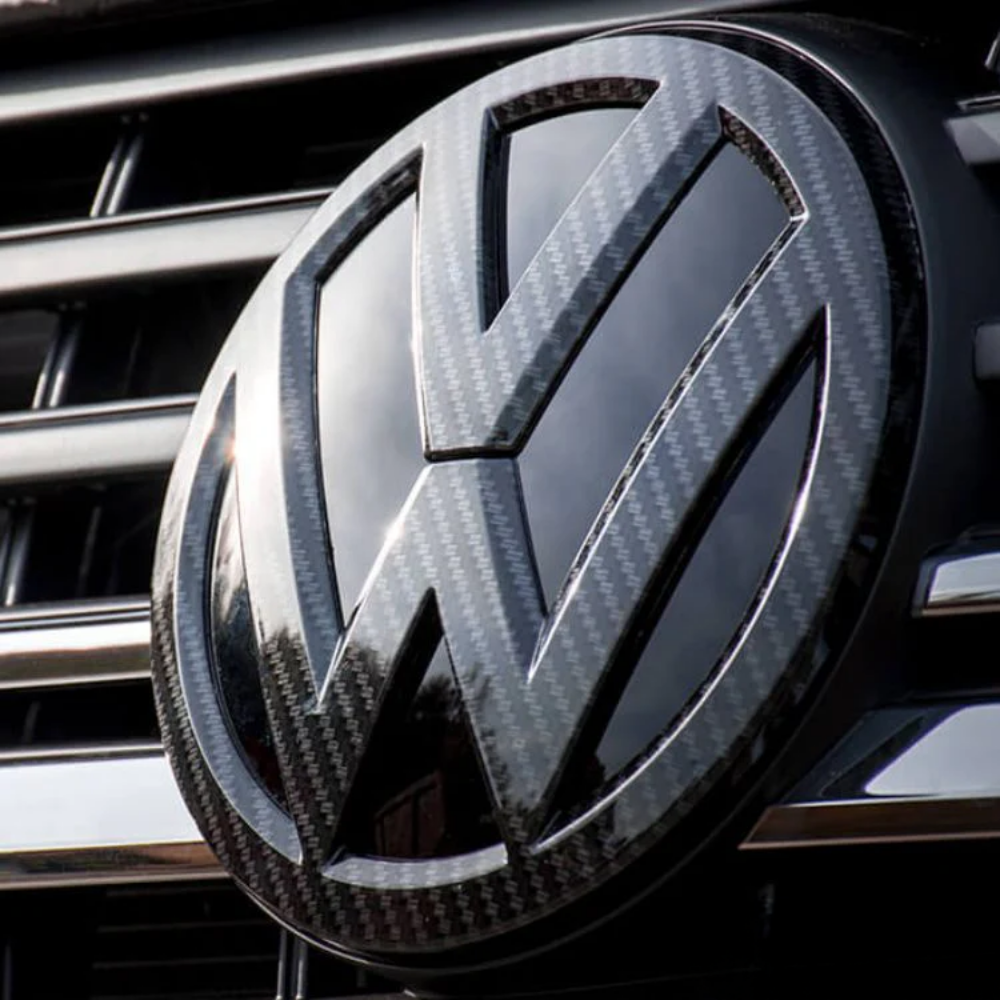 Logo VW noir 3D relief pour Volkswagen Golf V VI VII