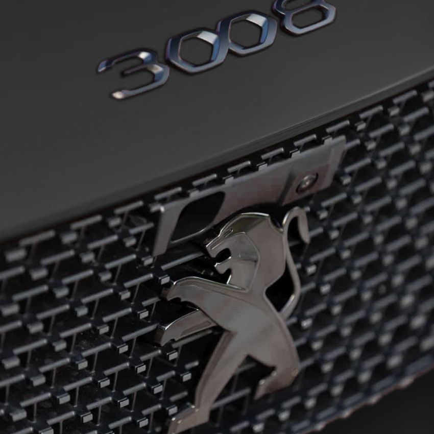 Logo Lion Peugeot Noir et Chrome