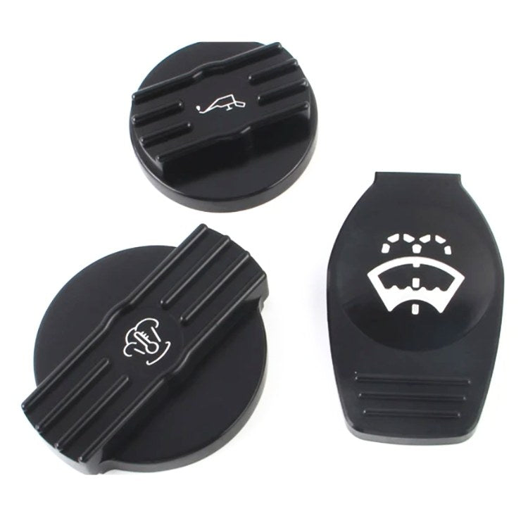 Pack Bouchons Noirs Finition Racing - Huile / Lave-Glace / Liquide Refroidissement
