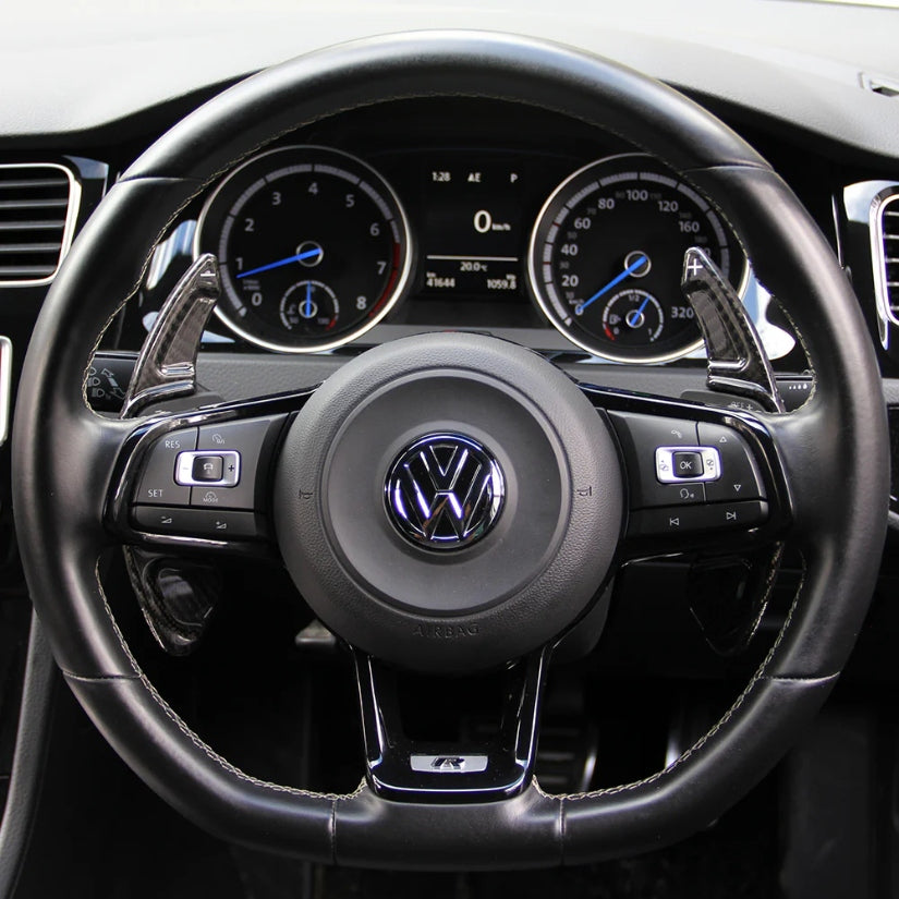 Palettes de volant en fibre de carbone véritable pour VW Golf 7 GTI R