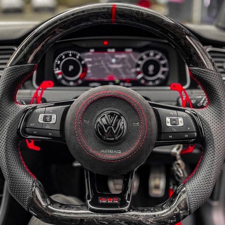 Palettes de commande au volant en aluminium brossé - VW Golf 7