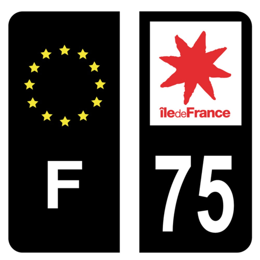 Sticker logo France noir pour plaques d'immatriculation