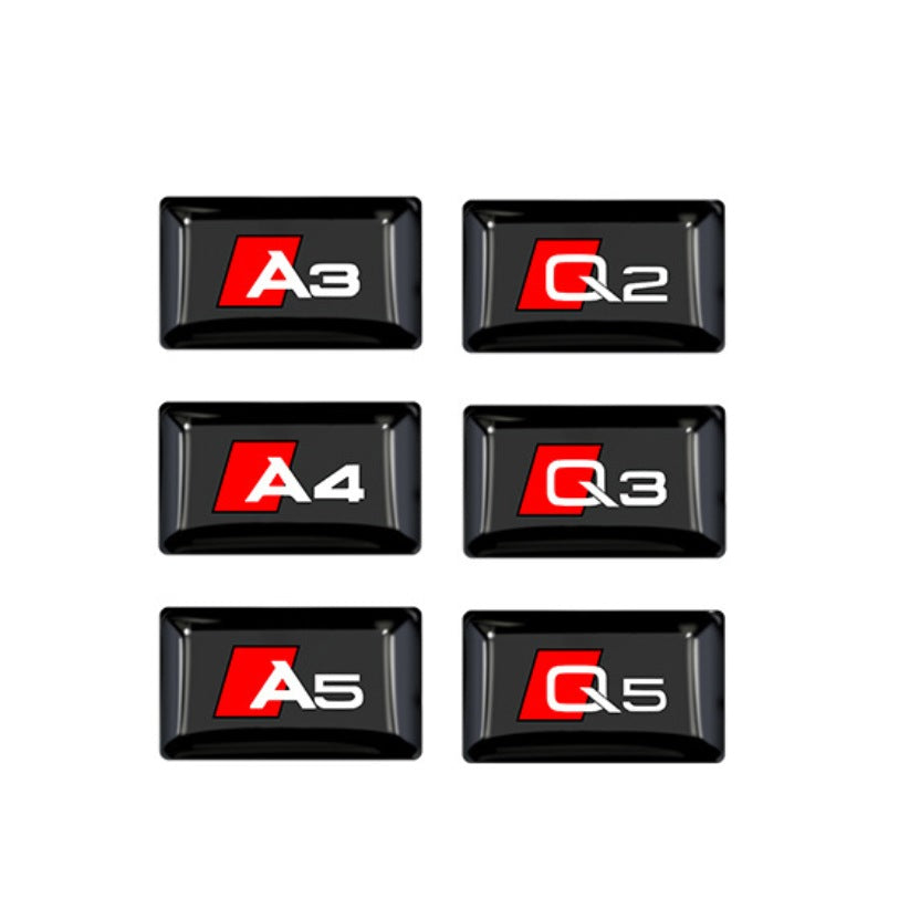 Lot de 10 stickers logo Audi pour jantes et habitacle