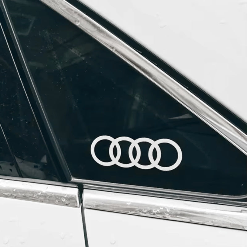 Sticker autocollant anneaux Audi pour bas de porte ou vitre