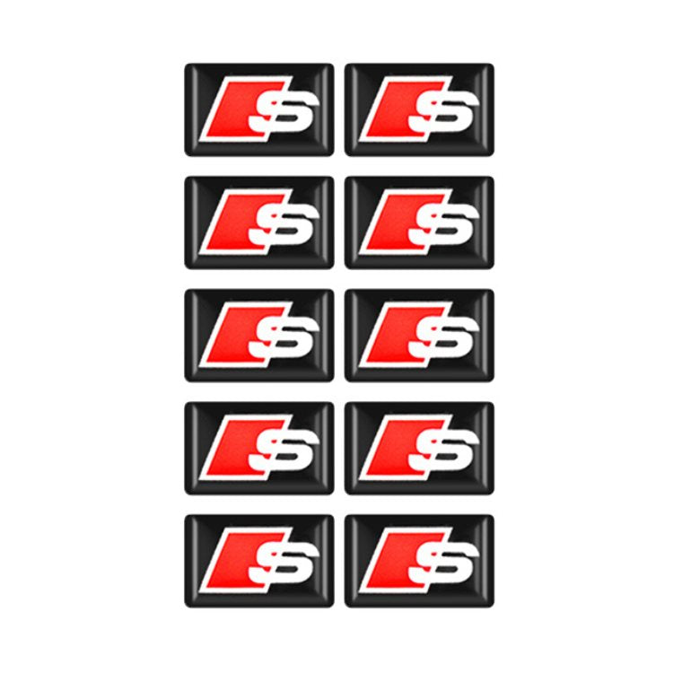 Lot de 10 stickers logo Audi pour jantes et habitacle