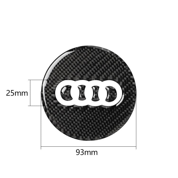 Autocollant 3D carbone pour centre de volant rond Audi