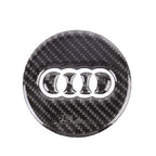Autocollant 3D carbone pour centre de volant rond Audi