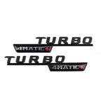 Logo Turbo 4Matic+ noir brillant pour ailes Mercedes-AMG