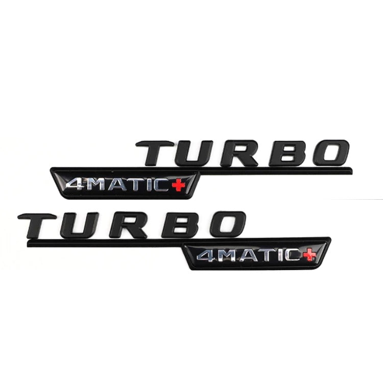 Logo Turbo 4Matic+ noir brillant pour ailes Mercedes-AMG
