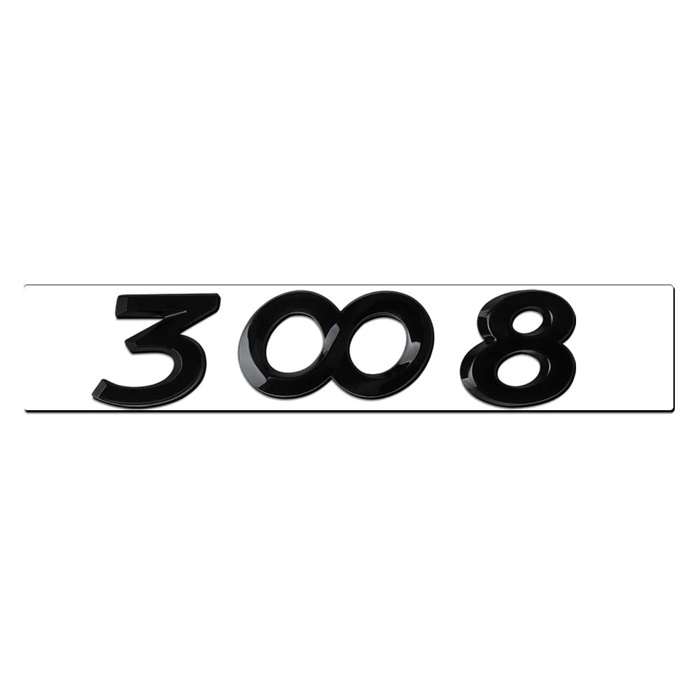 Logo arrière noir Peugeot 206 207 308 3008 5008