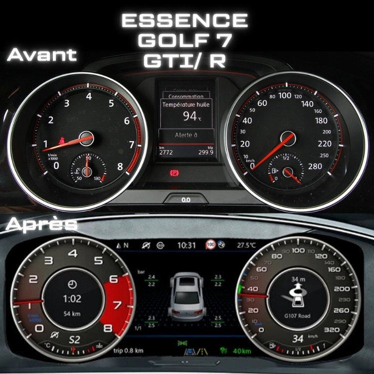 Compteur digital Virtual Cockpit pour Volkswagen Golf 7 et Tiguan