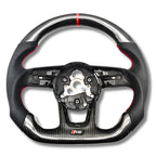 Volant Audi A4 A5 B9 en fibre de carbone et cuir perforé