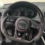 Volant Audi A4 A5 B9 en fibre de carbone et cuir perforé