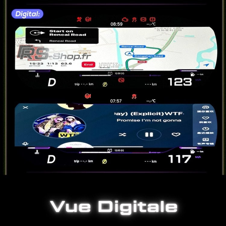 Compteur digital Virtual Cockpit pour Volkswagen Golf 7 et Tiguan