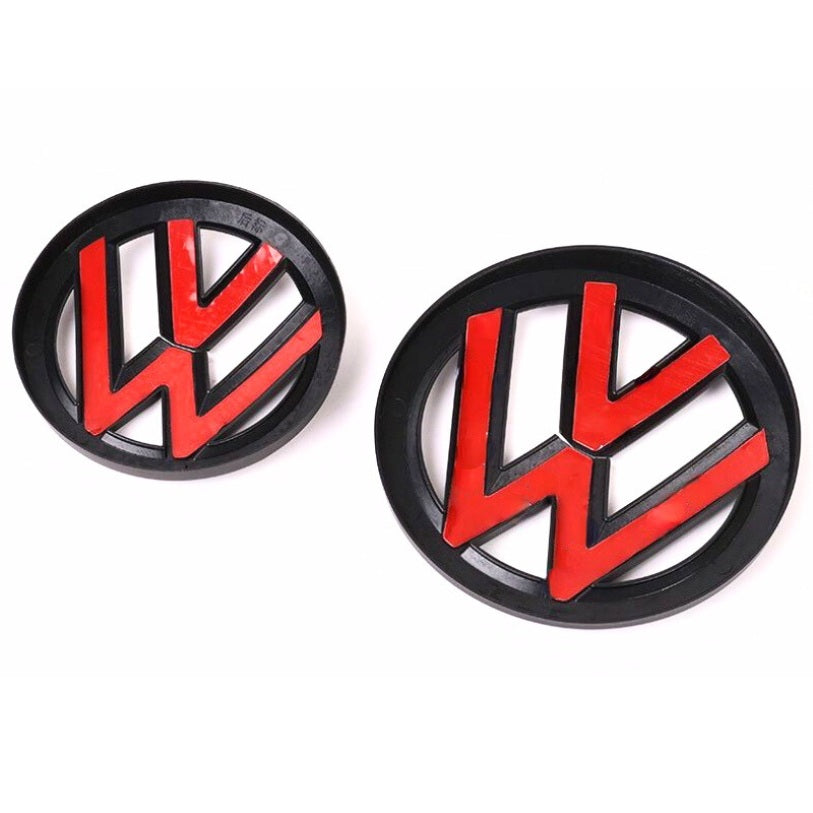 Logo VW noir 3D relief pour Volkswagen Golf V VI VII